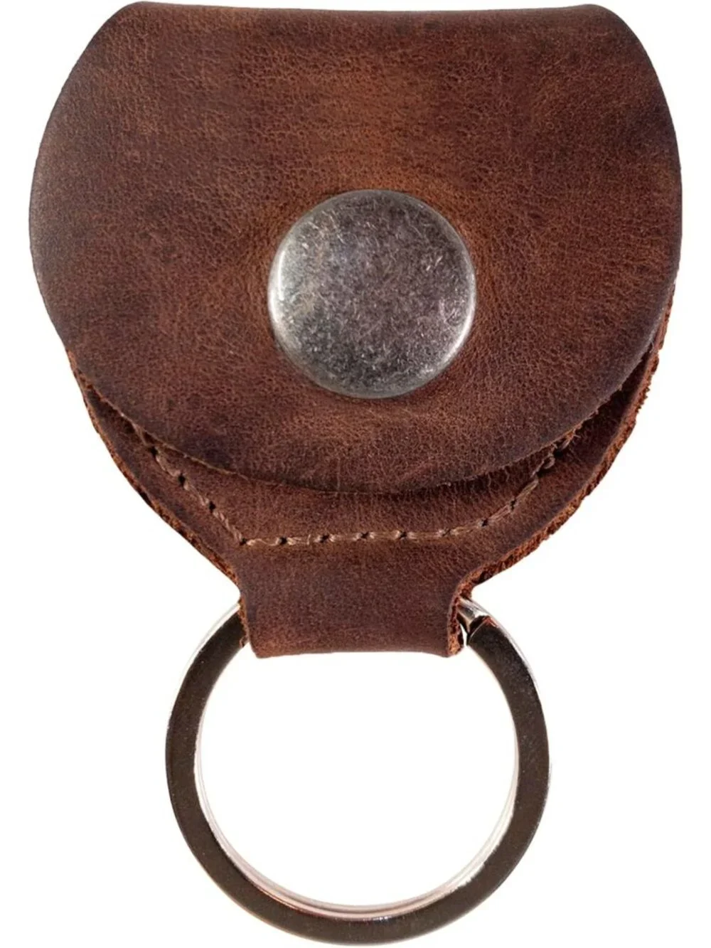 Guitar Pick Holder Keychain, Full Grain Leather Key Organizer for Musicians
